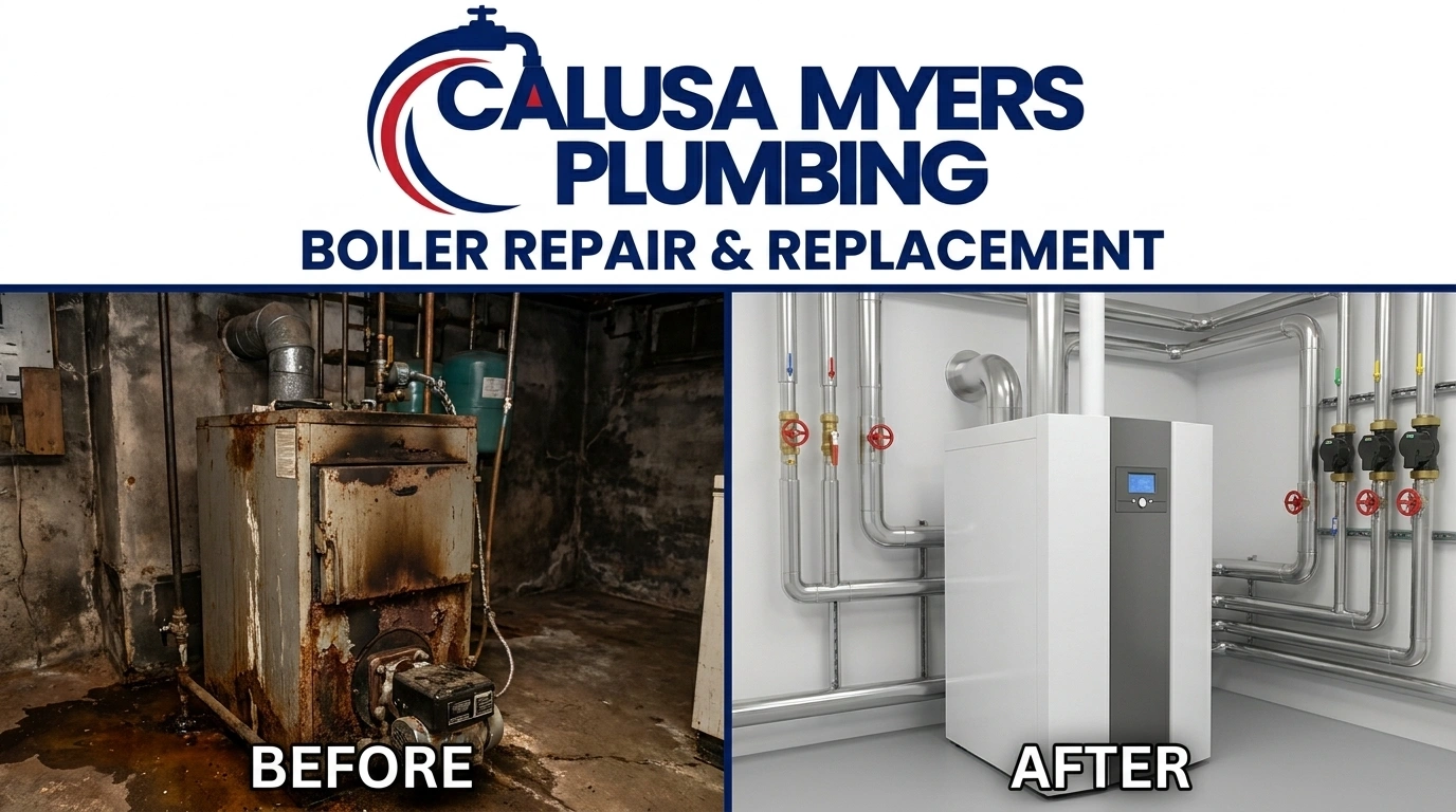 Before and After Boiler Repair and Replacement in Fort Myers, FL — Calusa Myers Plumbing