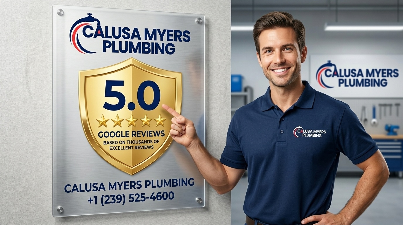 Five star customer review badge for Calusa Myers Plumbing Fort Myers FL